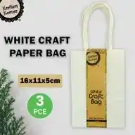 [3PCE] Krafters Korner Craft White Bag With Handle (11cm x 16cm x 5cm)
