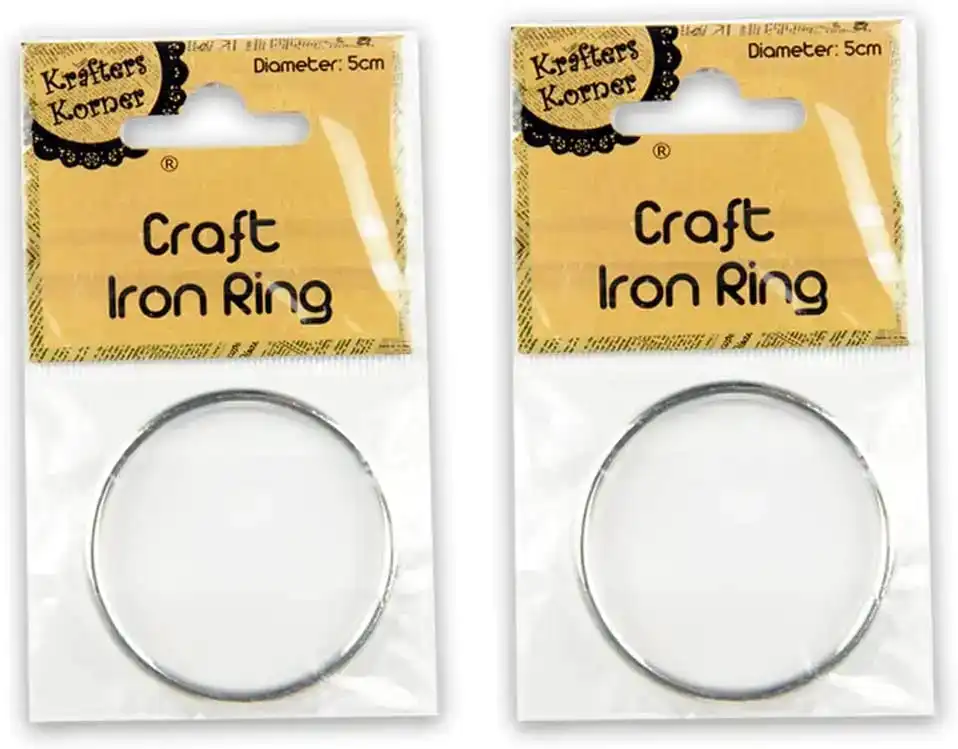 [2Pk] Krafters Korner Iron Craft Ring - Made Of Durable Metal - Silver (5Cm)