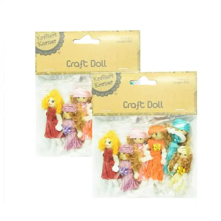 [2Pk X 6Pce] Krafters Korner Craft Dolls - Assorted Colors (7Cm)