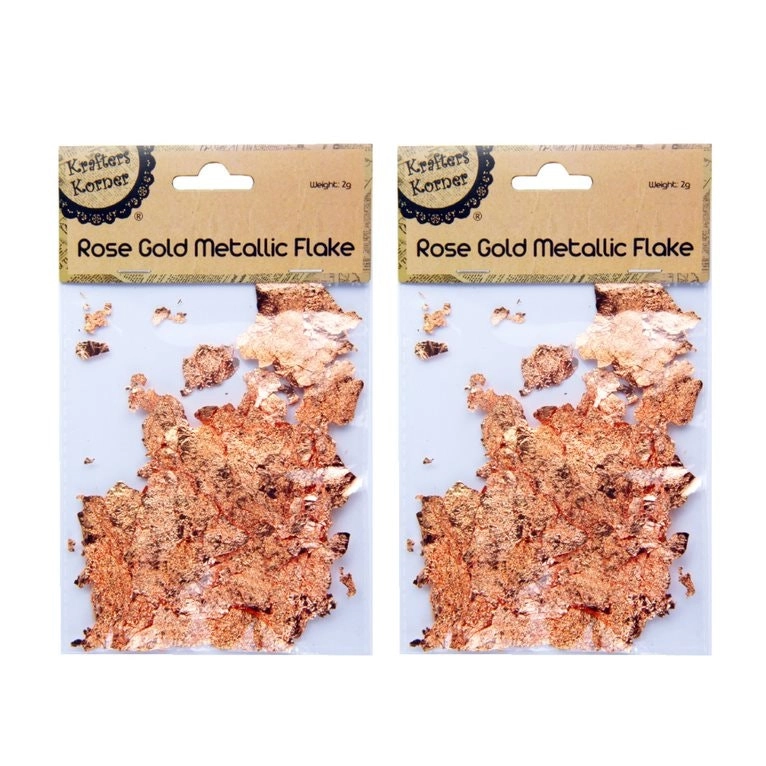 [2Pk] Krafters Korner Metallic Flakes - Rose Gold 2g per pack