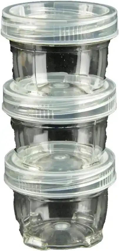 [2Pk X 3Pce] Krafters Korner Lockable & Stackable Containers with lid - 45Ml - Clear (5.4x4cm)