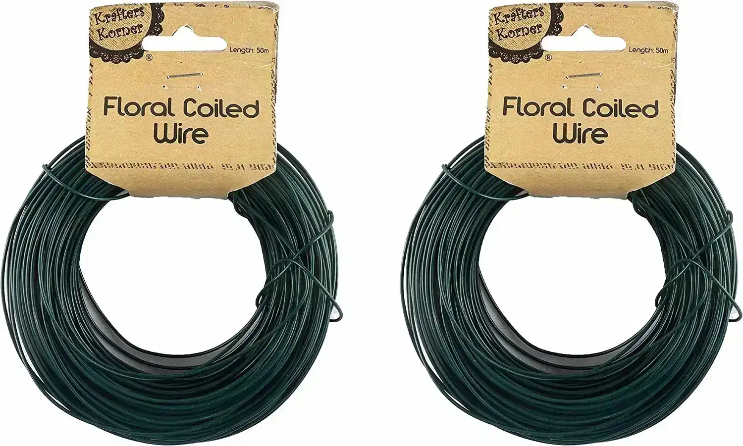 Krafters Korner Floral Coiled Wire 50M Green for Arts and Crafts DIY Projects