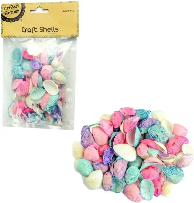 Krafters Korner 100g Painted Clam Shells Approx 3CM Assorted Colours Charms for Vase Filler - Fish Tank