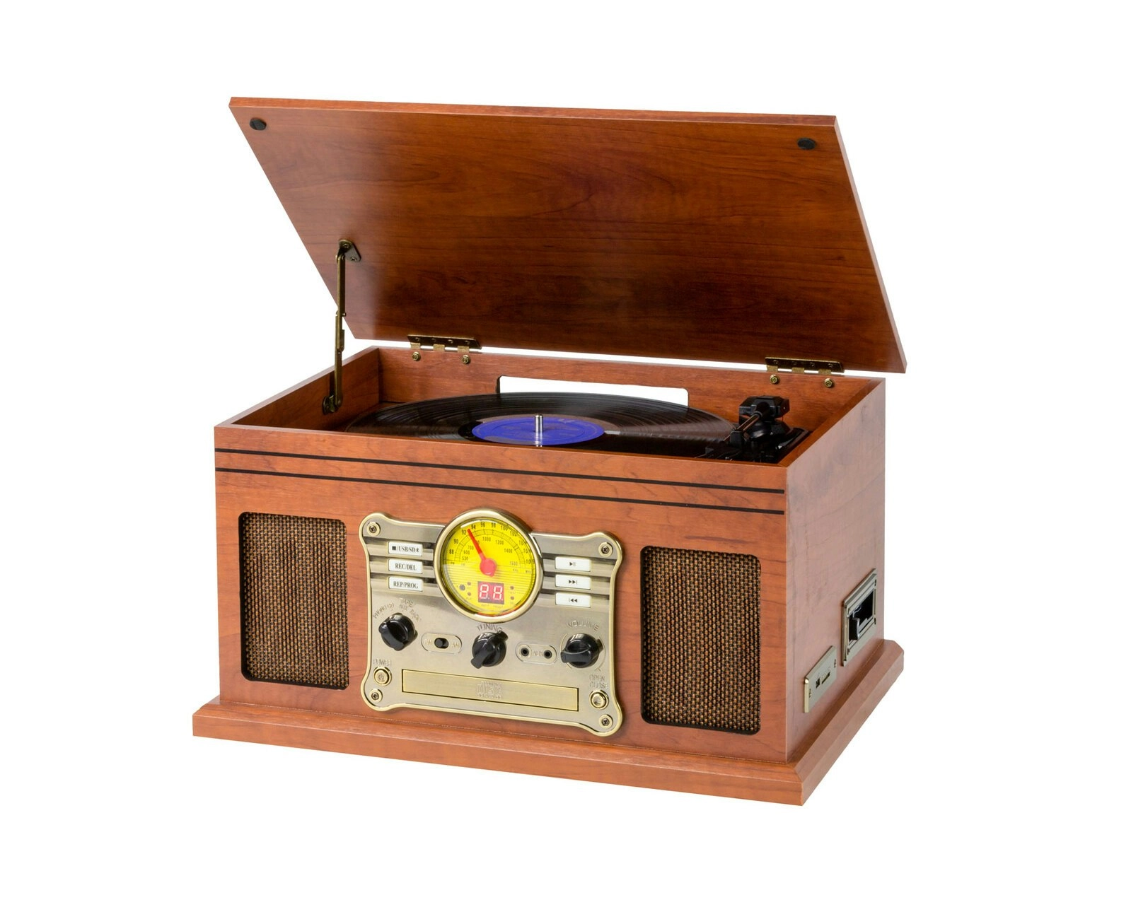 Vinyl, Turntable, Bluetooth + CD Player in 1 Retro Music Centre