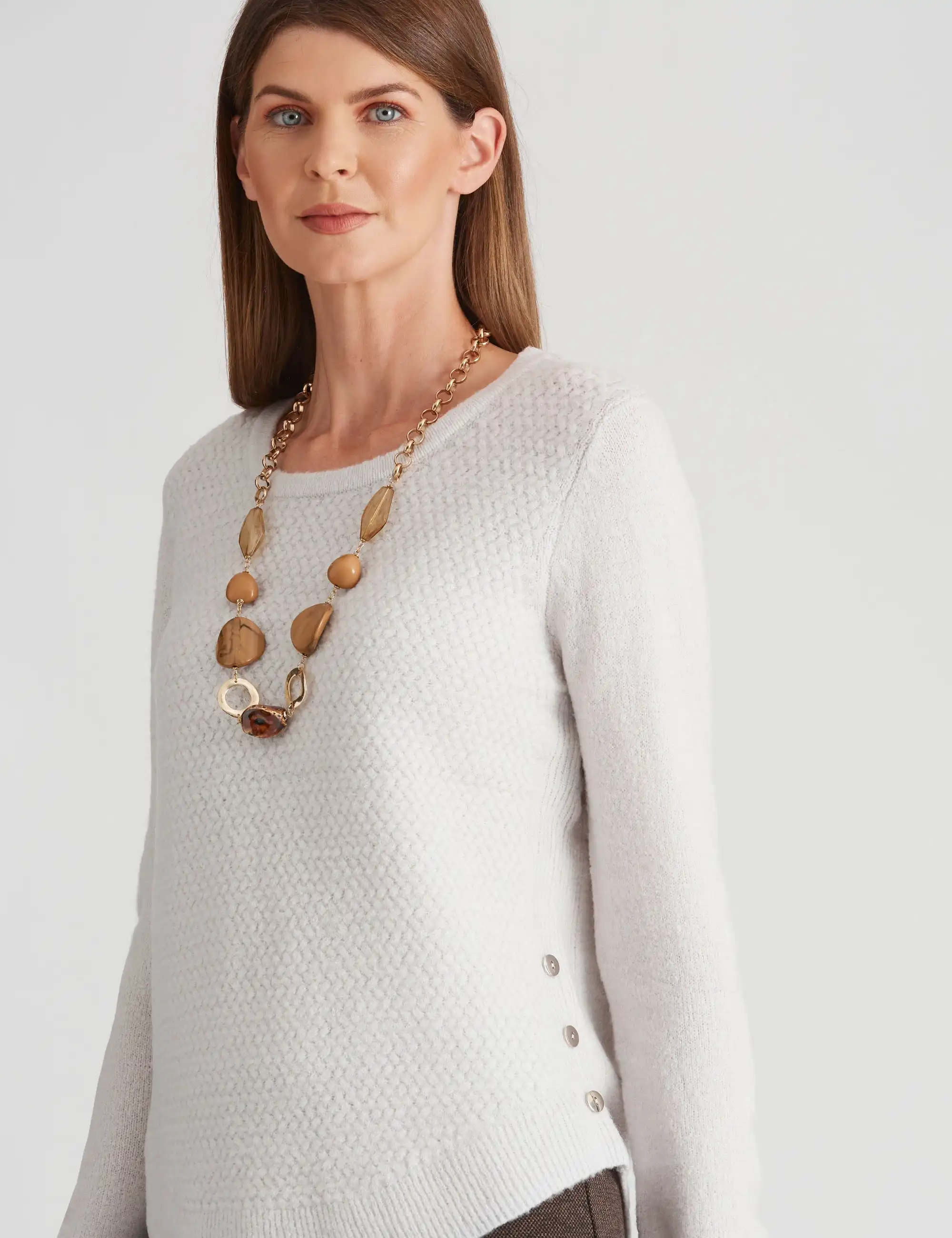 W.Lane Textured Eyelet Trim Pullover Top