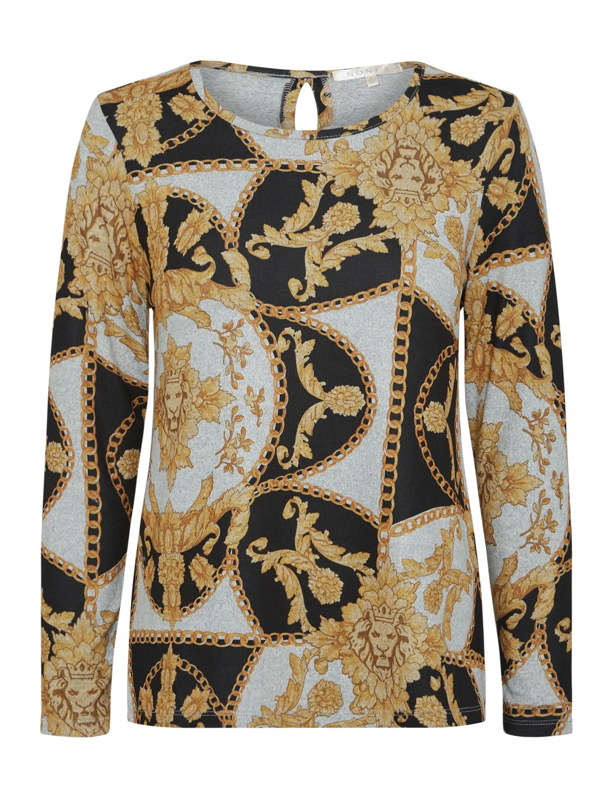 Noni B Printed Cotton Knitwear Top