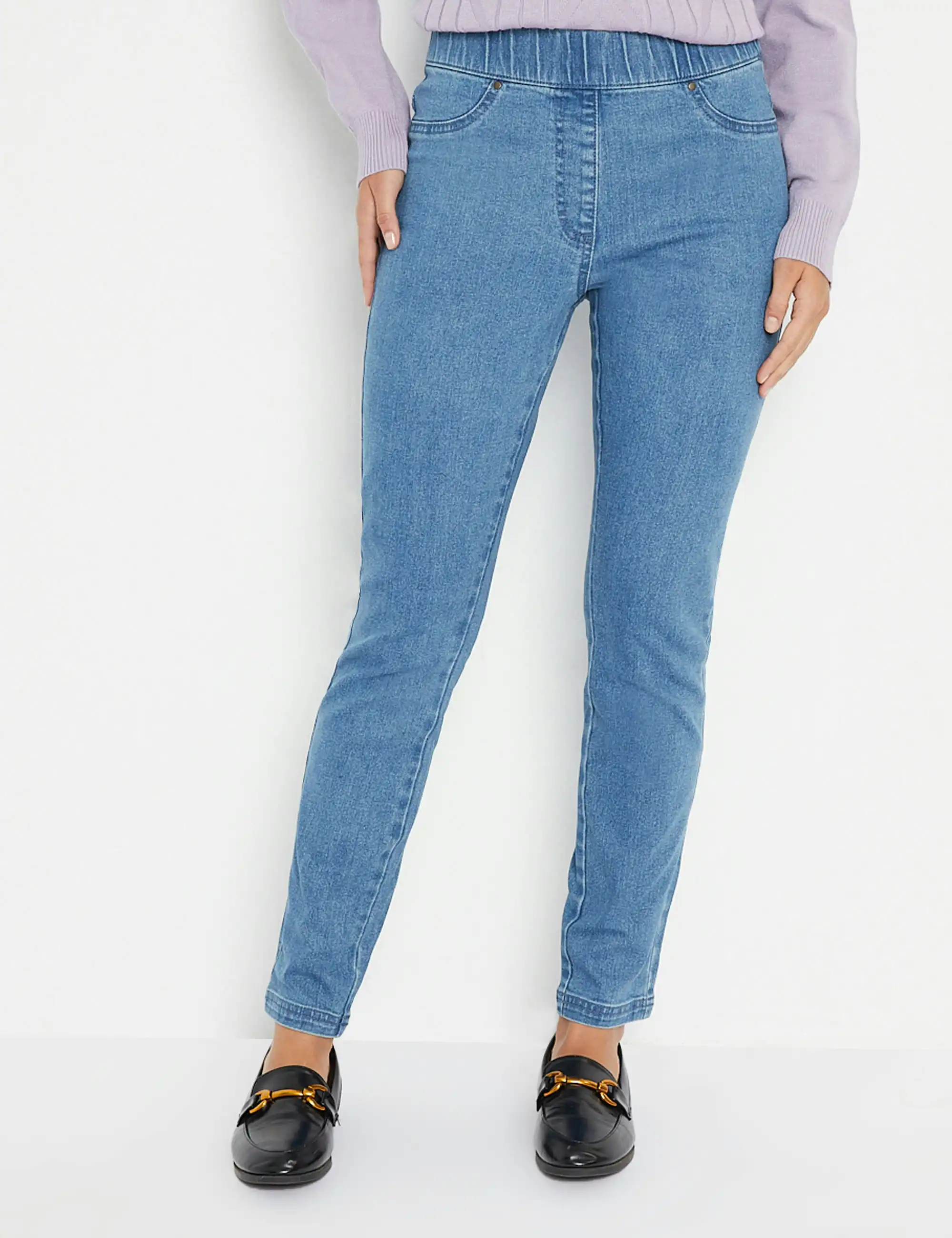 Noni B Loren Pull On Jeans Short (Faded Denim)