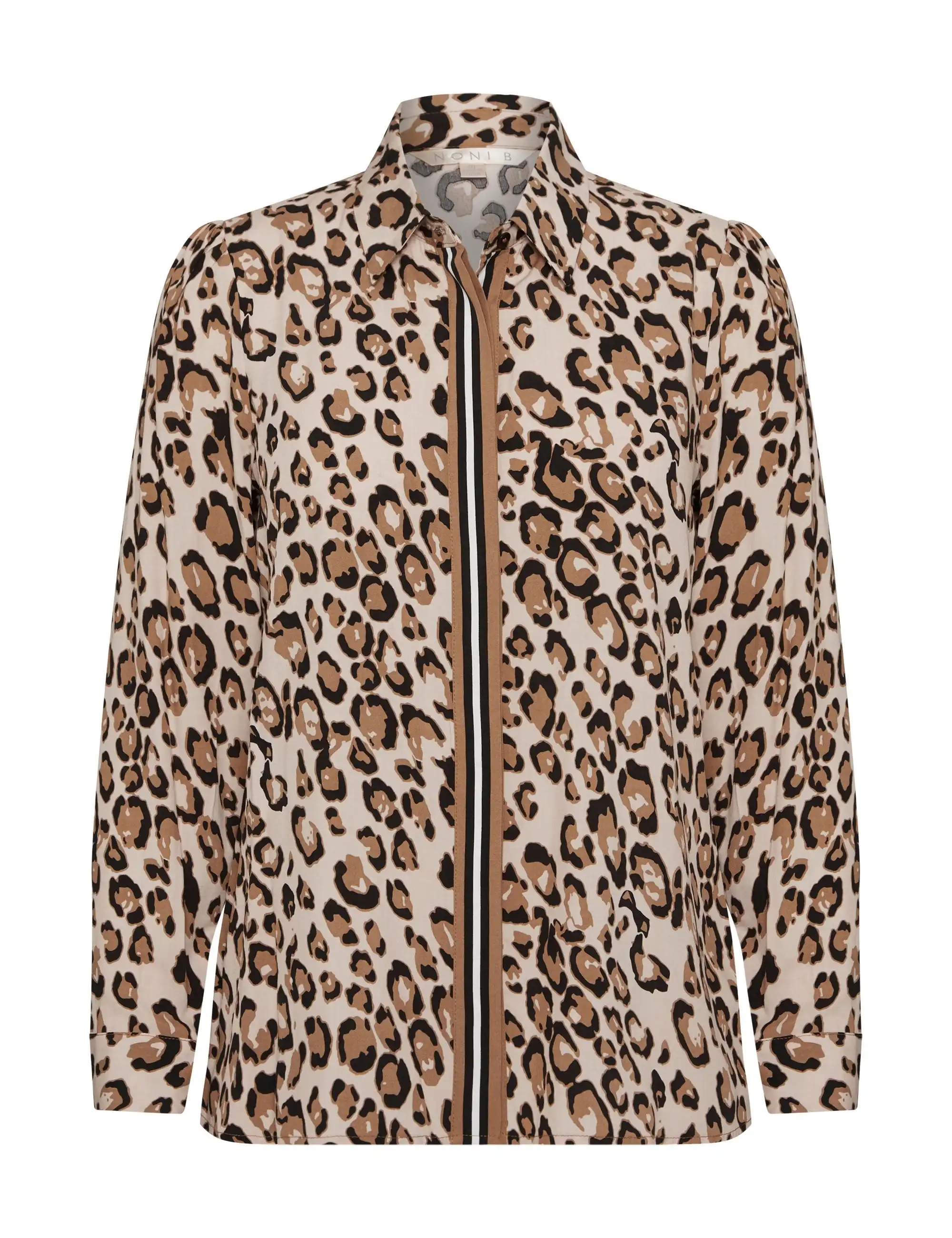 Noni B Contrast Trim Animal Shirt