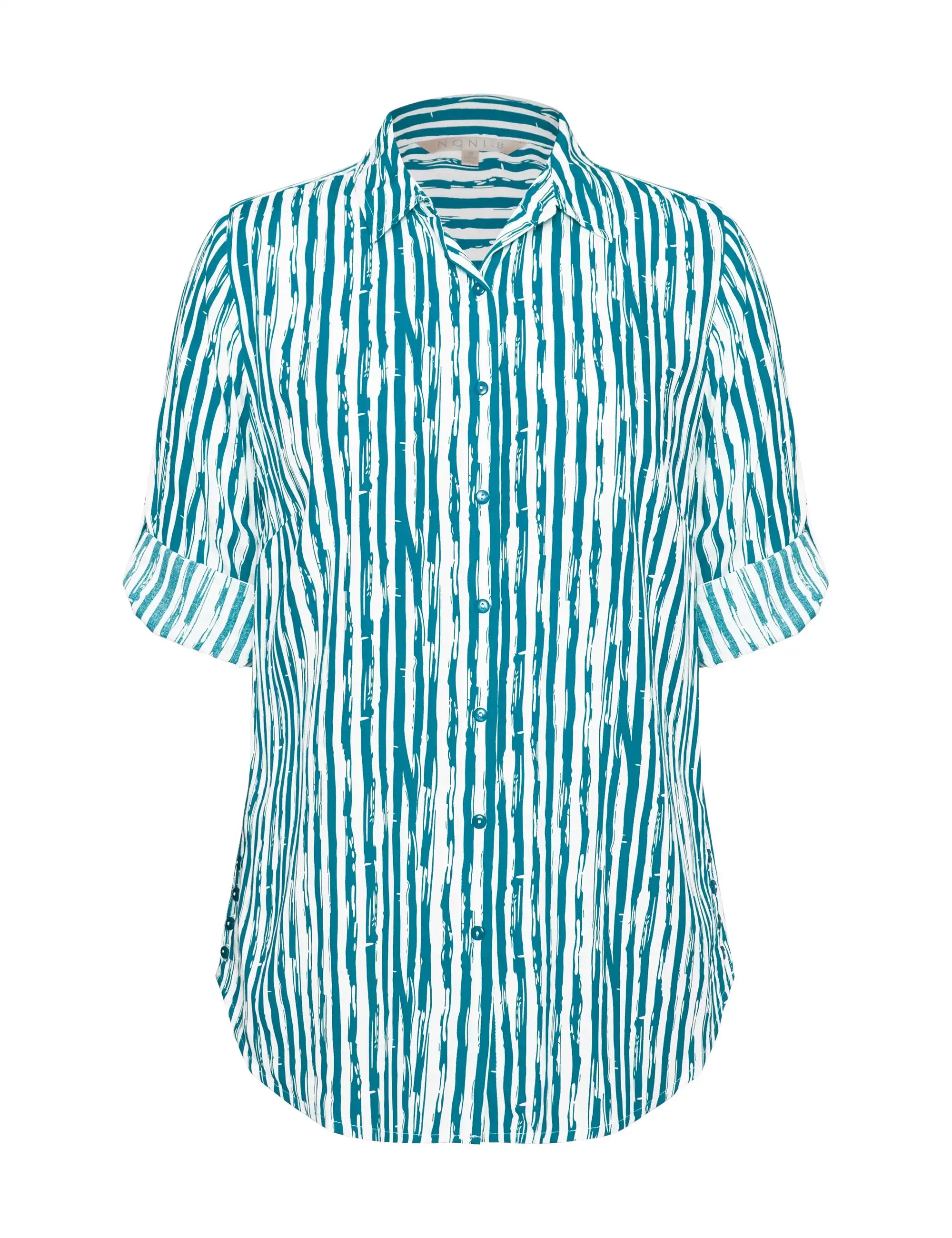 Noni B Short Sleeve Stripe Shirt