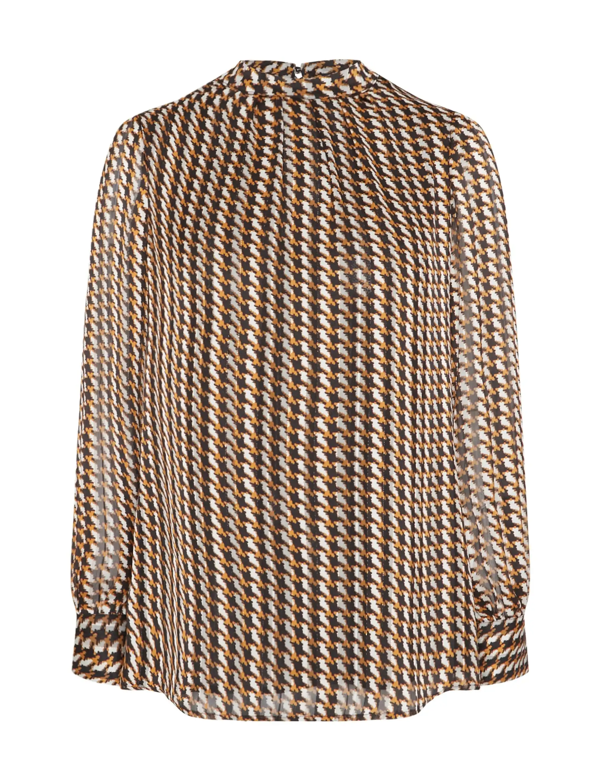 Noni B High Neck Houndstooth Blouse