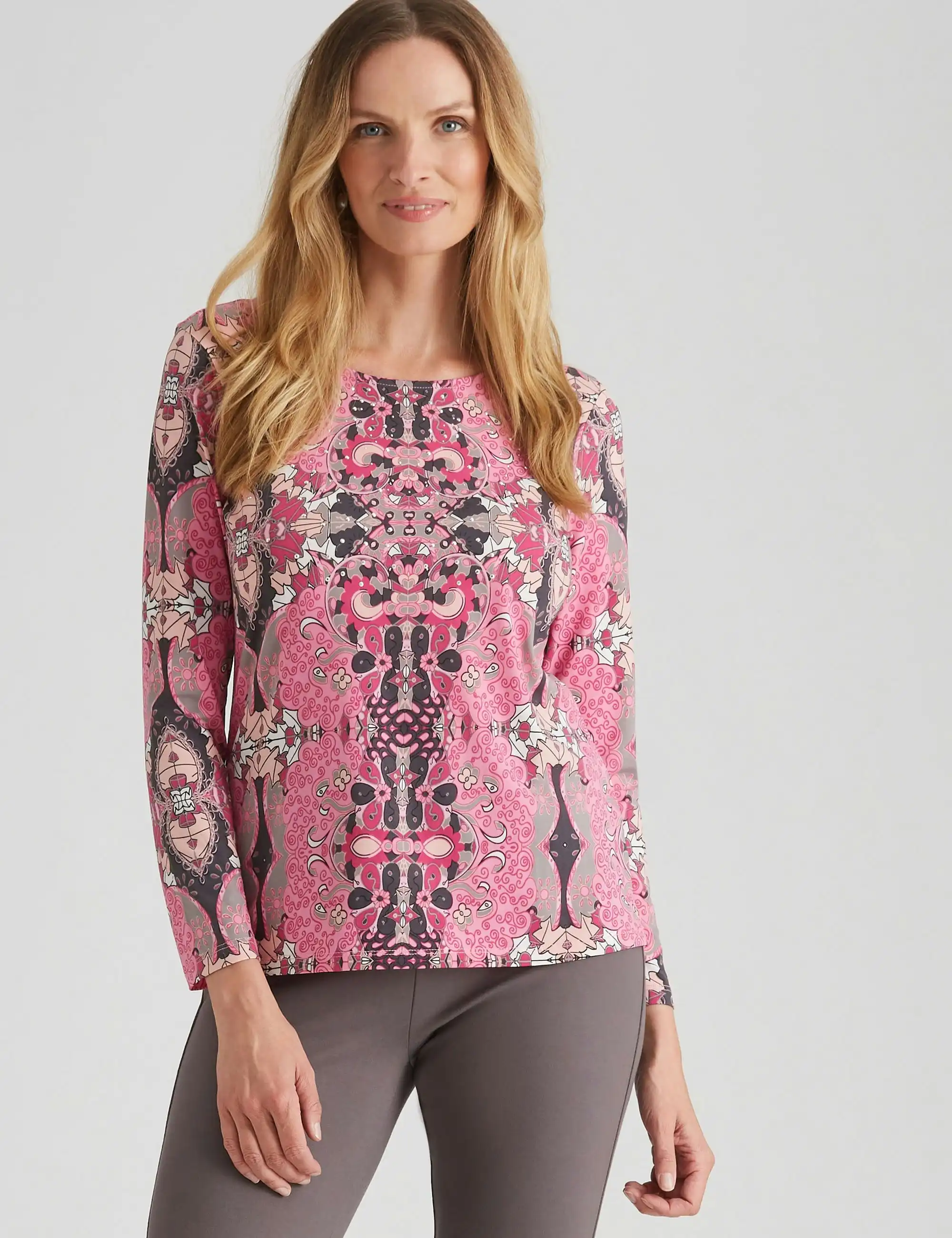 Noni B Knitwear Hot Fix Paisley Top