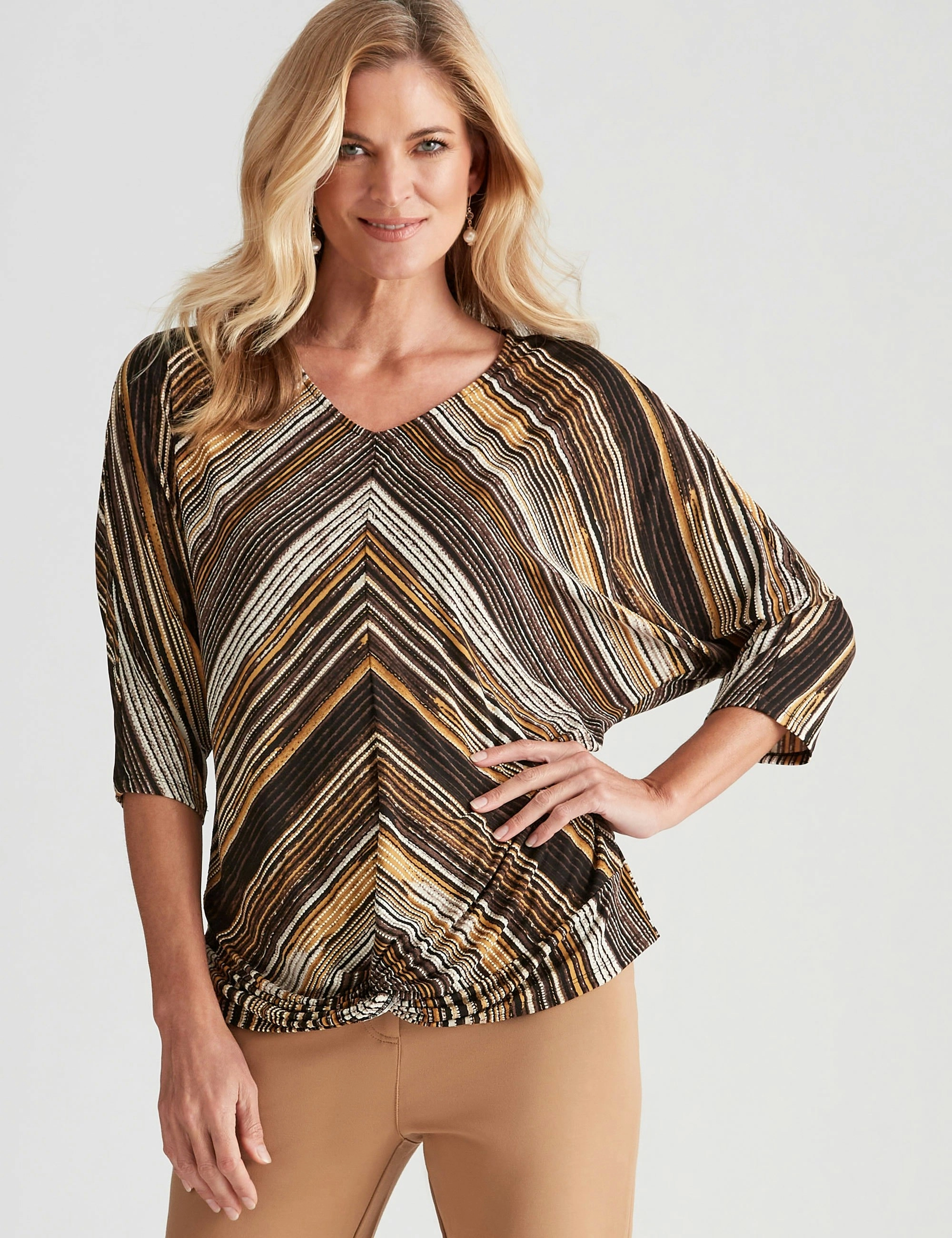 Noni B Batwing Puff Print Top