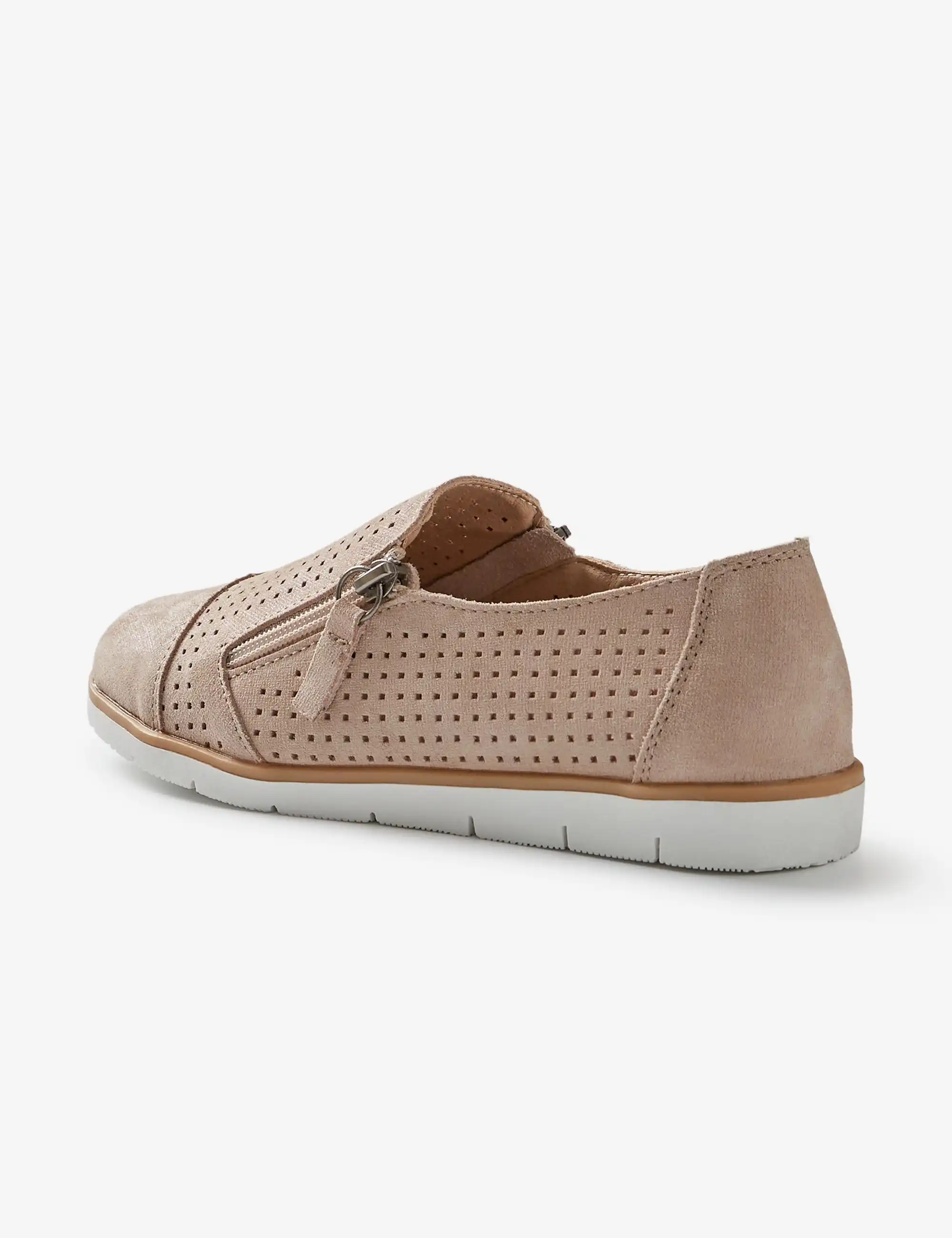 Rivers Leathersoft Pin Punch Zip Slip On