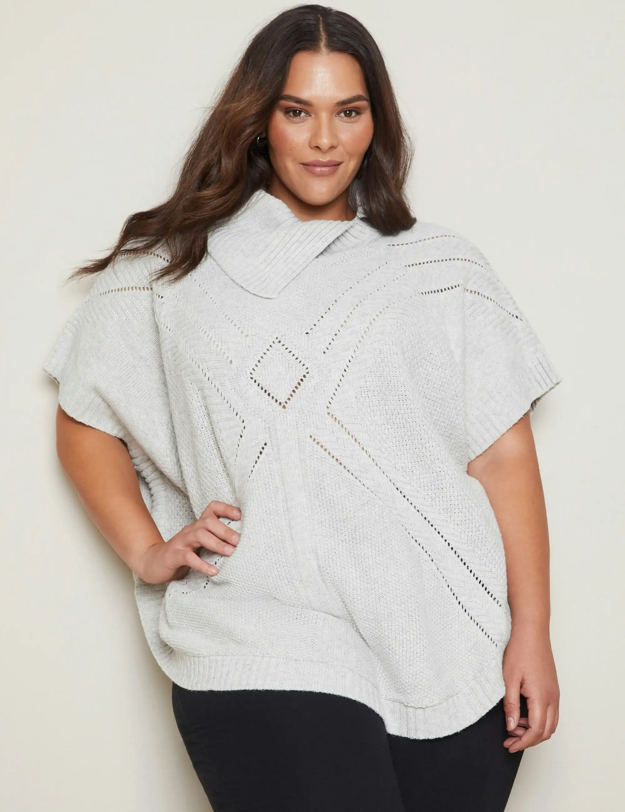 Autograph Open Neck Knitwear Poncho