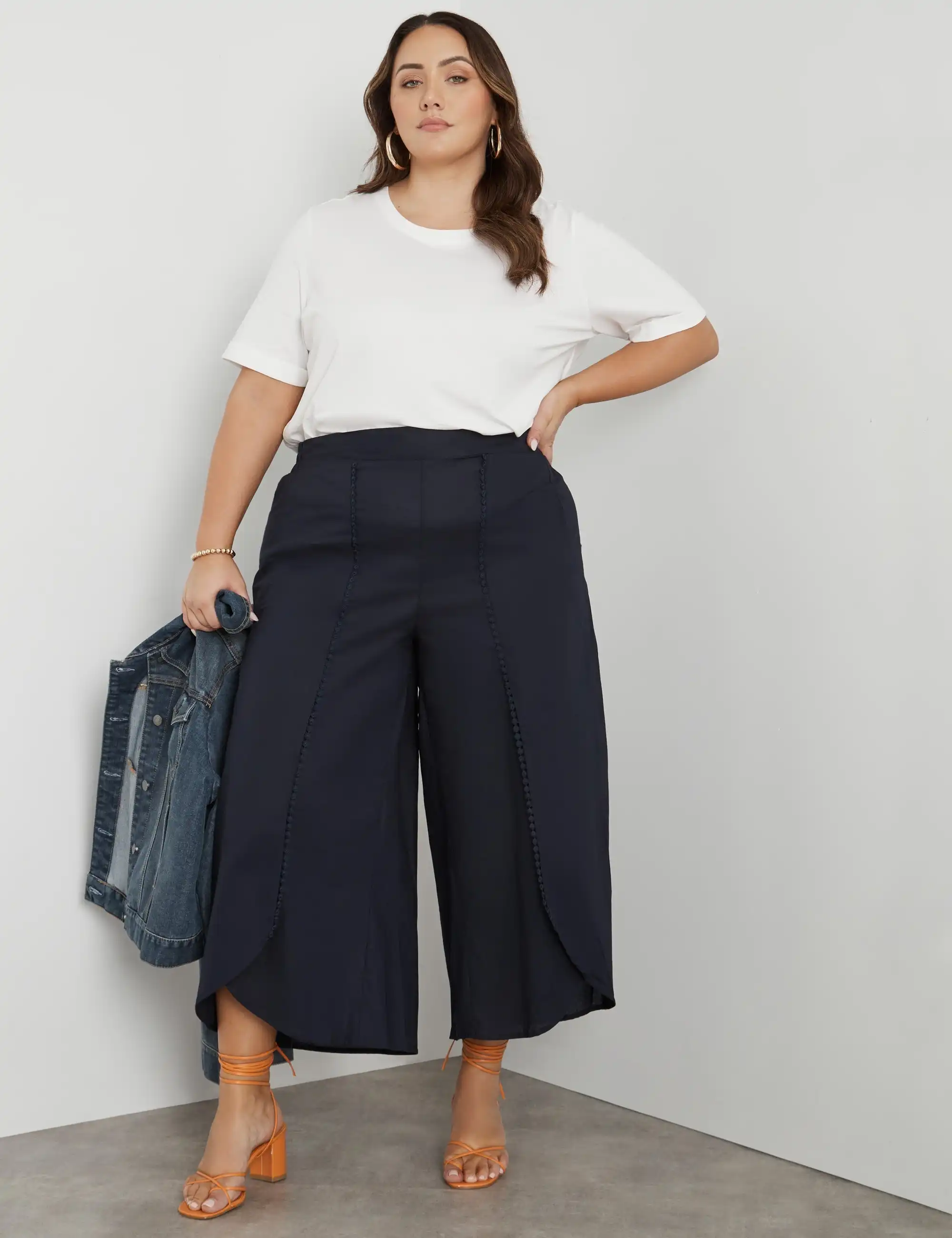 beme Crop Length Woven Wrap Pants