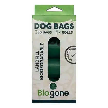 Bio-Gone Biodegradable Dog & Cat Poo Bags - 4 rolls/80 bags