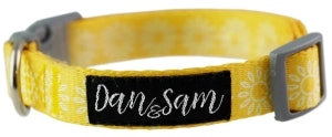 Dan & Sam  Adjustable Polyester Webbing Collar  Sunflower