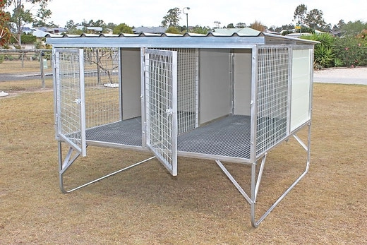 2-Bay Raised Dog Kennel