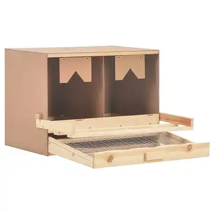 Wooden Timber Chicken Poultry Nesting Box - 2 Compartments
