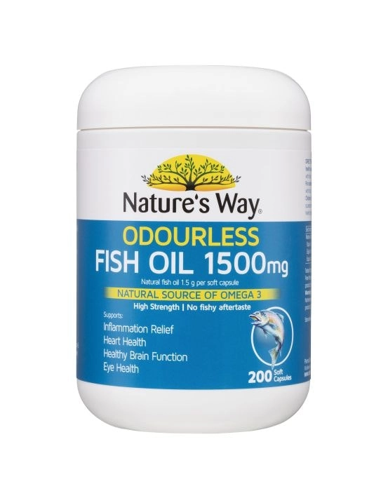 Nature's Way Odourless Fish Oil 1500mg 200 Capsules