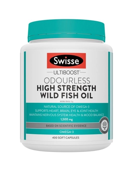 Swisse Ultiboost Odourless High Strength Wild Fish Oil 1500mg 400 Capsules