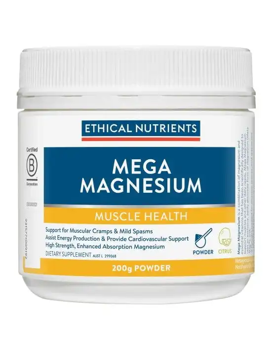 Ethical Nutrients Mega Magnesium Powder Citrus 200g