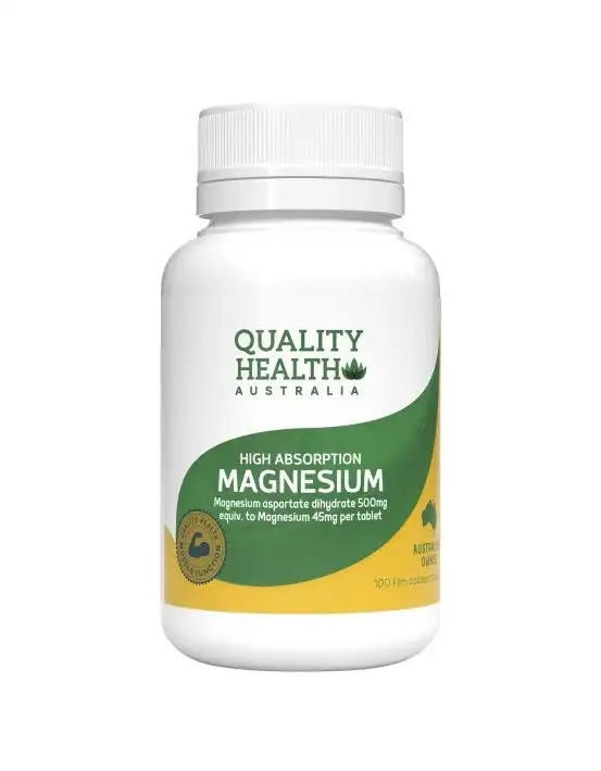 Quality Health High Absorption Magnesium 500mg 100 Tablets