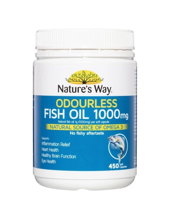 Nature's Way Odourless Fish Oil 1000mg 450 Capsules