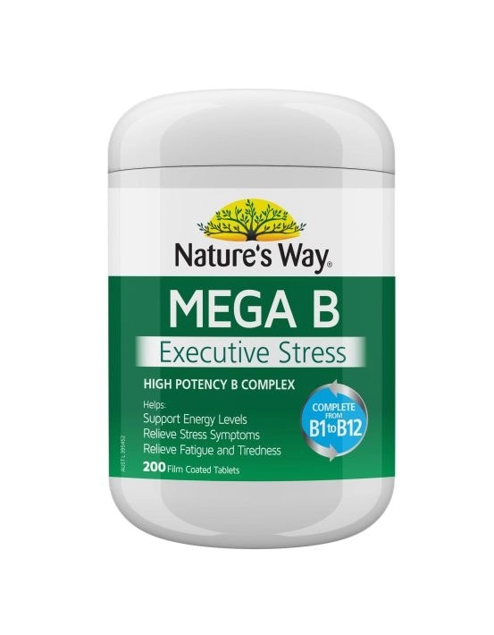 Nature's Way Mega B Executive Stress 200 Tablets