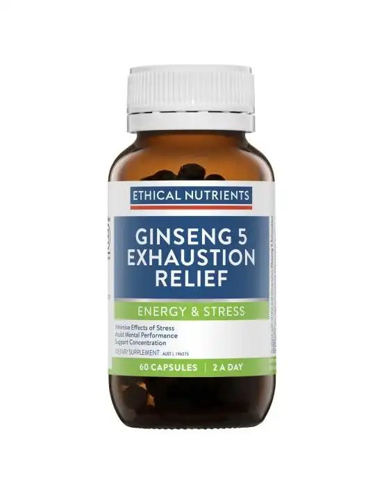 Ethical Nutrients Ginseng 5 Exhaustion Relief 60 Capsules