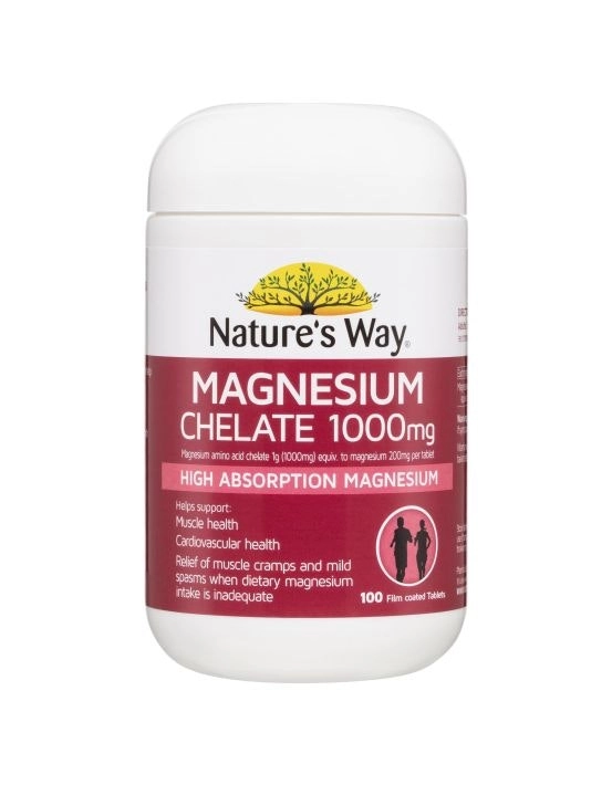 Nature's Way Magnesium Chelate 1000mg 100 Tablets