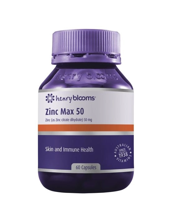 Henry Blooms Zinc Max 50Mg 60 Capsules