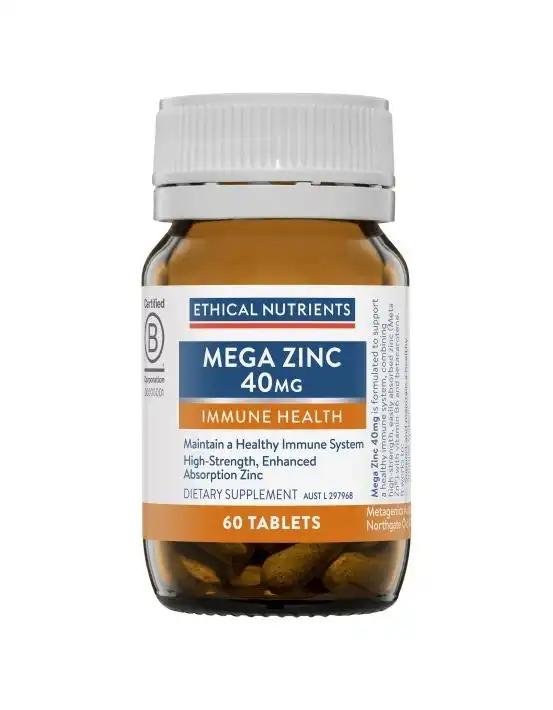 Ethical Nutrients Mega Zinc 40mg 60 Tablets