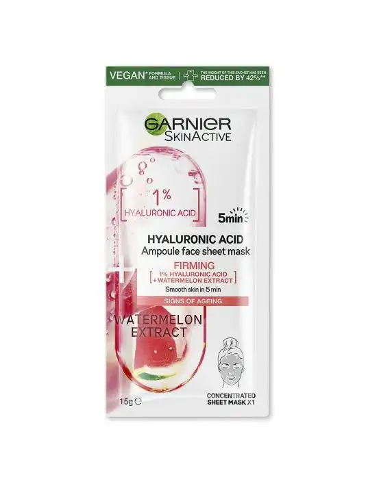 Garnier Skin Active Tissue Mask Firming Hyaluronic Acid With Watermelon Extract 15g