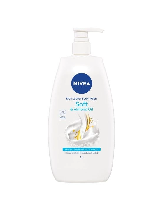 Nivea Rich Moisture Creme Soft with Almond Oil Body Wash 1L