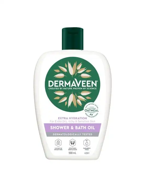 DermaVeen Extra Hydration Shower & Bath Oil 500mL