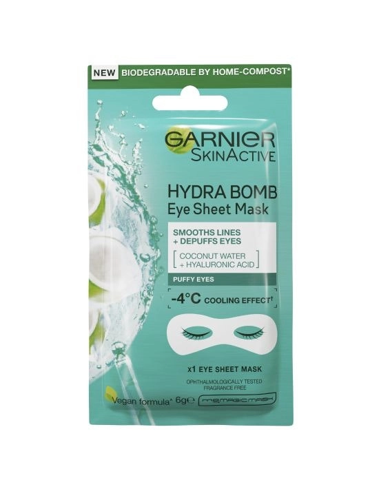 Garnier Hydra Bomb Hyaluronic Acid + Coconut Water Eye Sheet Mask 6g