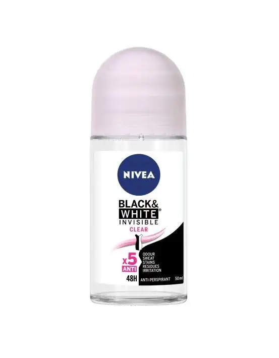Nivea Deodorant Roll On Invisible Black And White Clear 50mL
