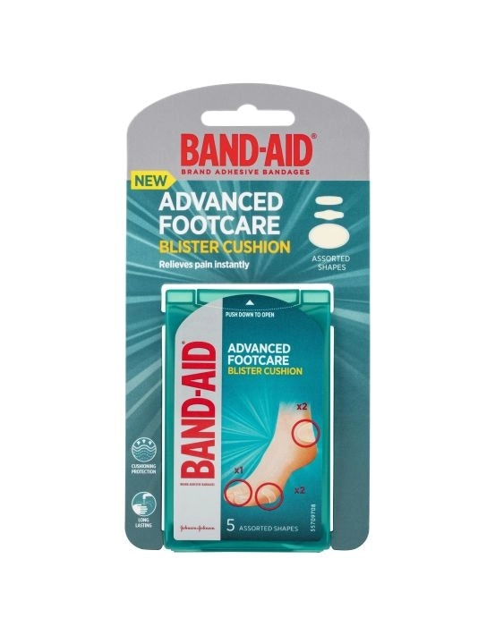 BAND-AID Advanced Footcare Blister Cushion Assorted Shapes 5 Pack