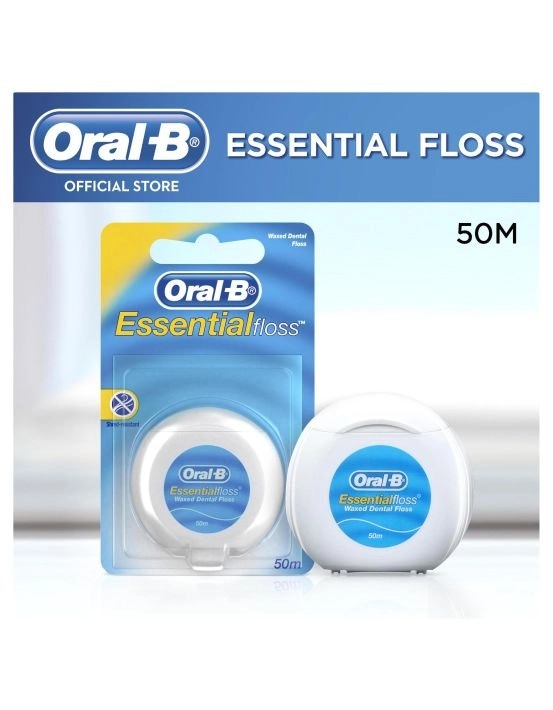 Oral B EssentialFloss Waxed Dental Floss 50m