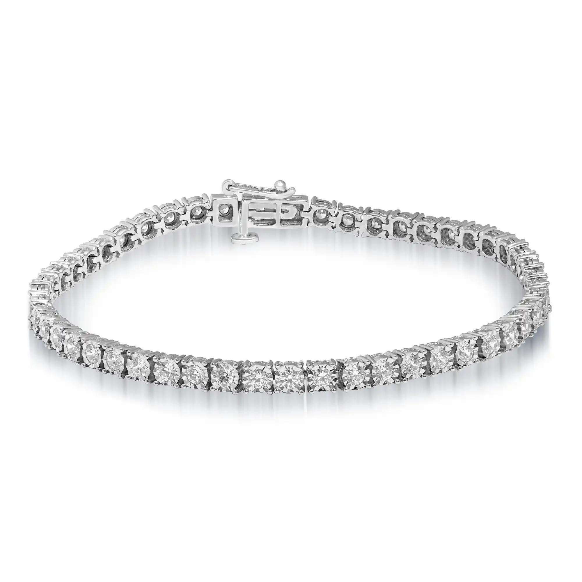 Meera Tennis Bracelet with 3.00ct of Laboratory Grown Diamonds in 9ct White Gold