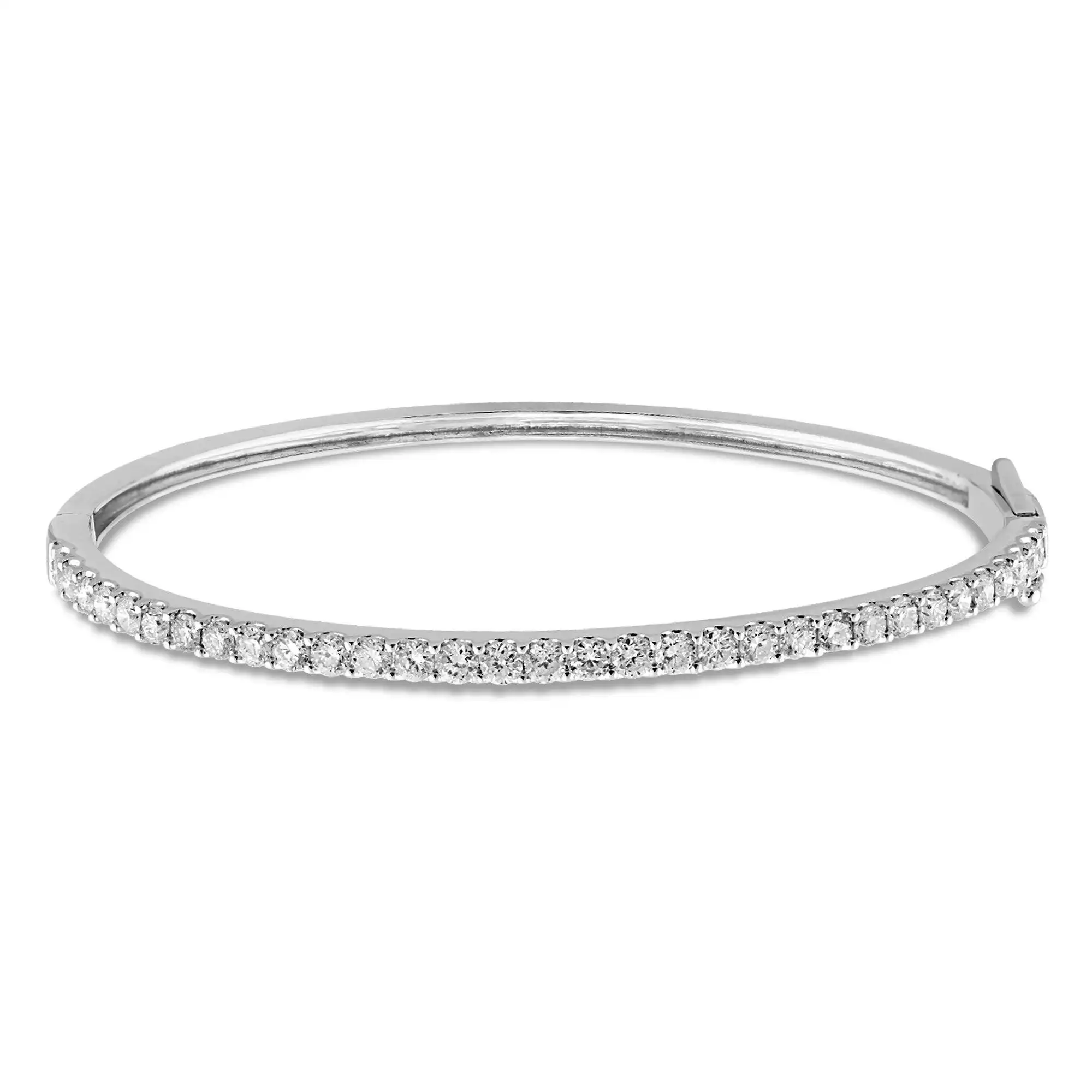 Meera Bangle with 2.00ct of Laboratory Grown Diamonds in 9ct White Gold