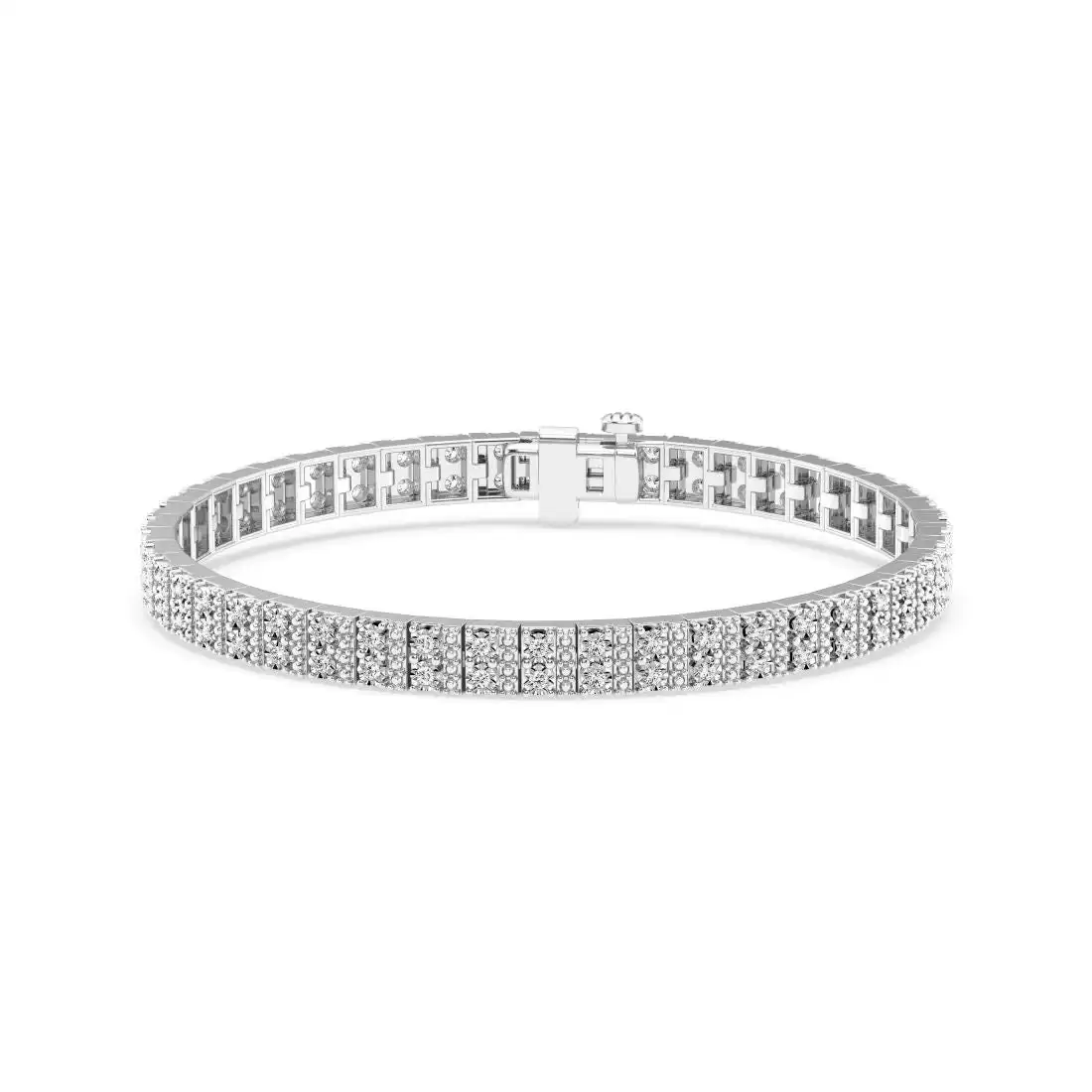 Mirage Multi Row Bracelet with 2.00ct of Laboratory Grown Diamonds in Sterling Silver and Platinum