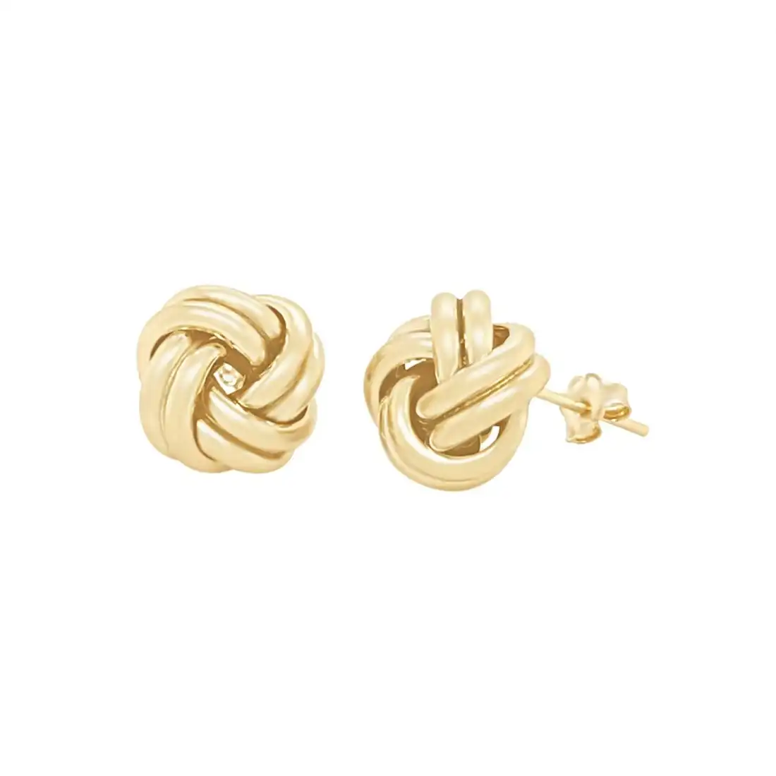 9ct Yellow Gold Love Knot Stud Earrings