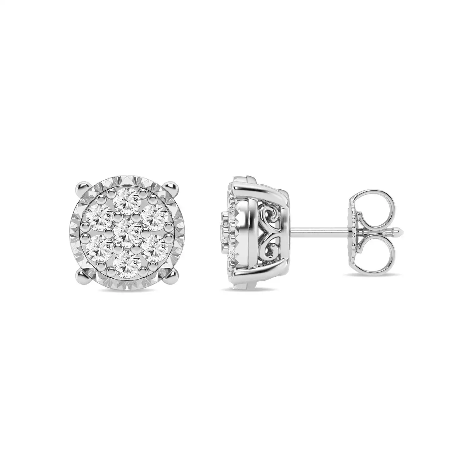 Meera Miracle Surround Earrings with 1/3ct of Laboratory Grown Diamonds in 9ct White Gold