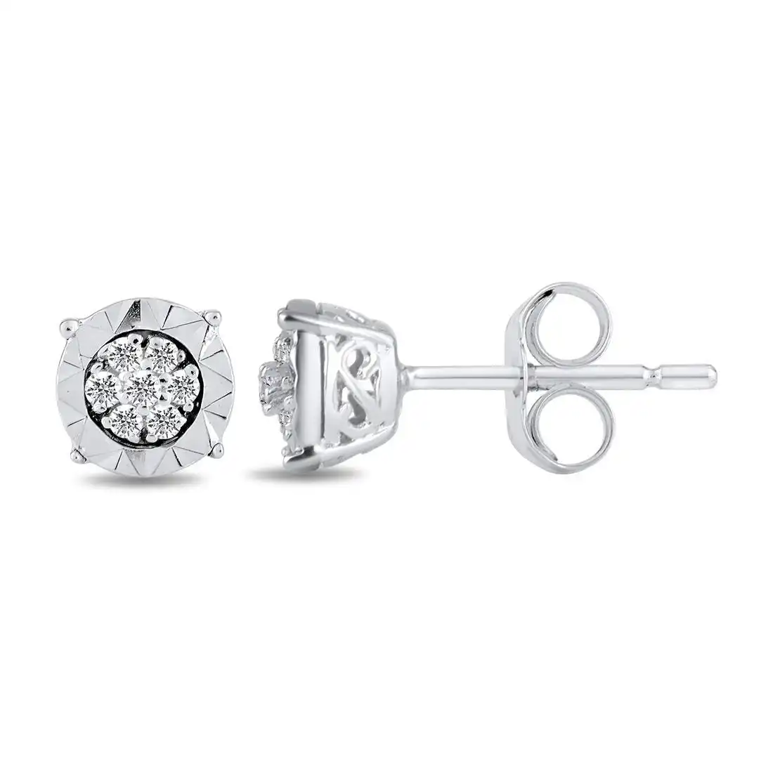 Tia Miracle Composite Diamond Earrings in 9ct White Gold