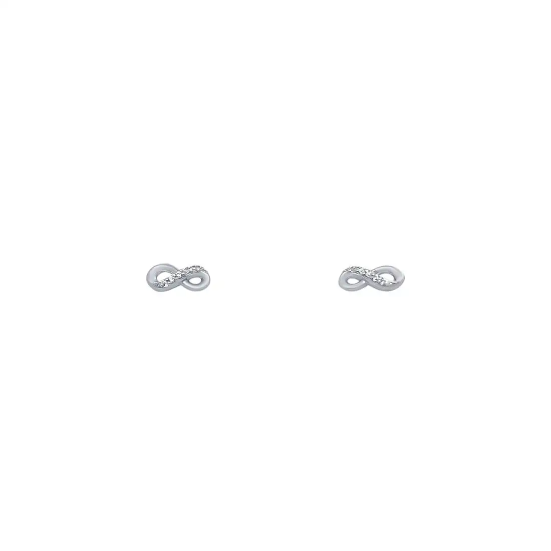 Children's Sterling Silver Infinity Stud Earrings with Cubic Zirconia