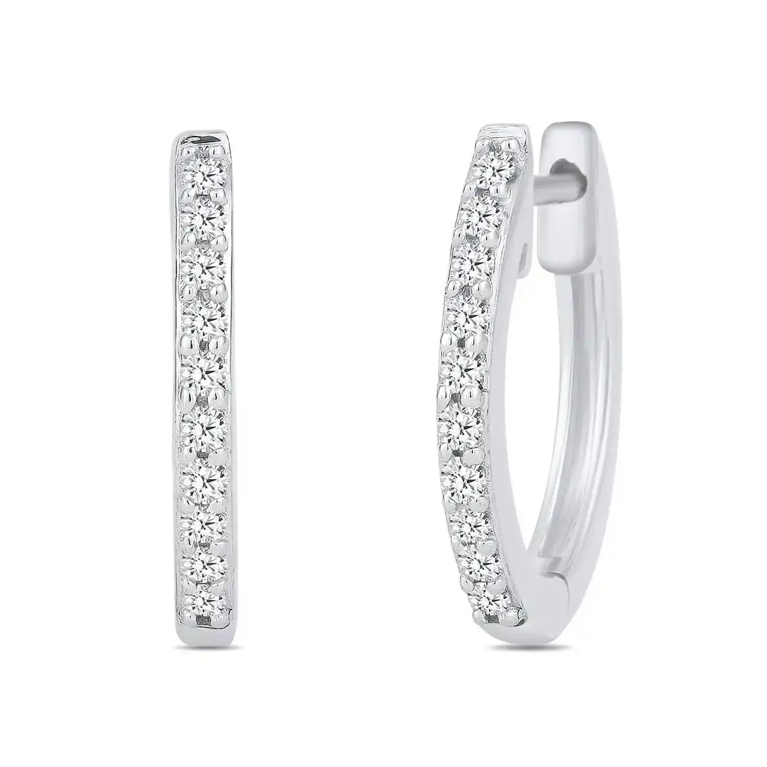Tia Hoop Earrings with 0.15ct of Diamonds in 9ct White Gold