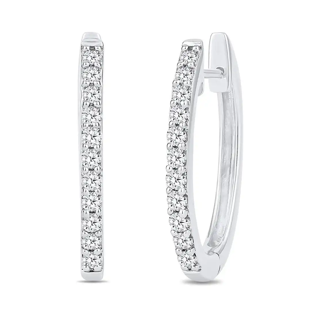 Tia Hoop Earrings with 0.30ct of Diamonds in 9ct White Gold