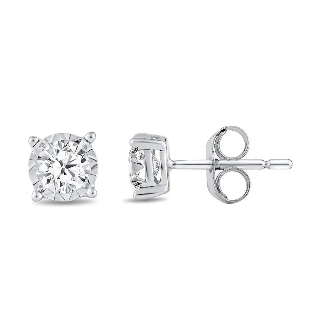 Tia Miracle Halo Earrings with 1/2ct of Diamonds in 9ct White Gold